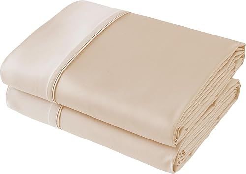Sábana encimera de solo 2 unidades, tamaño individual de 400 hilos, 100% algodón egipcio, resistente a las arrugas, a la decoloración, a las manchas