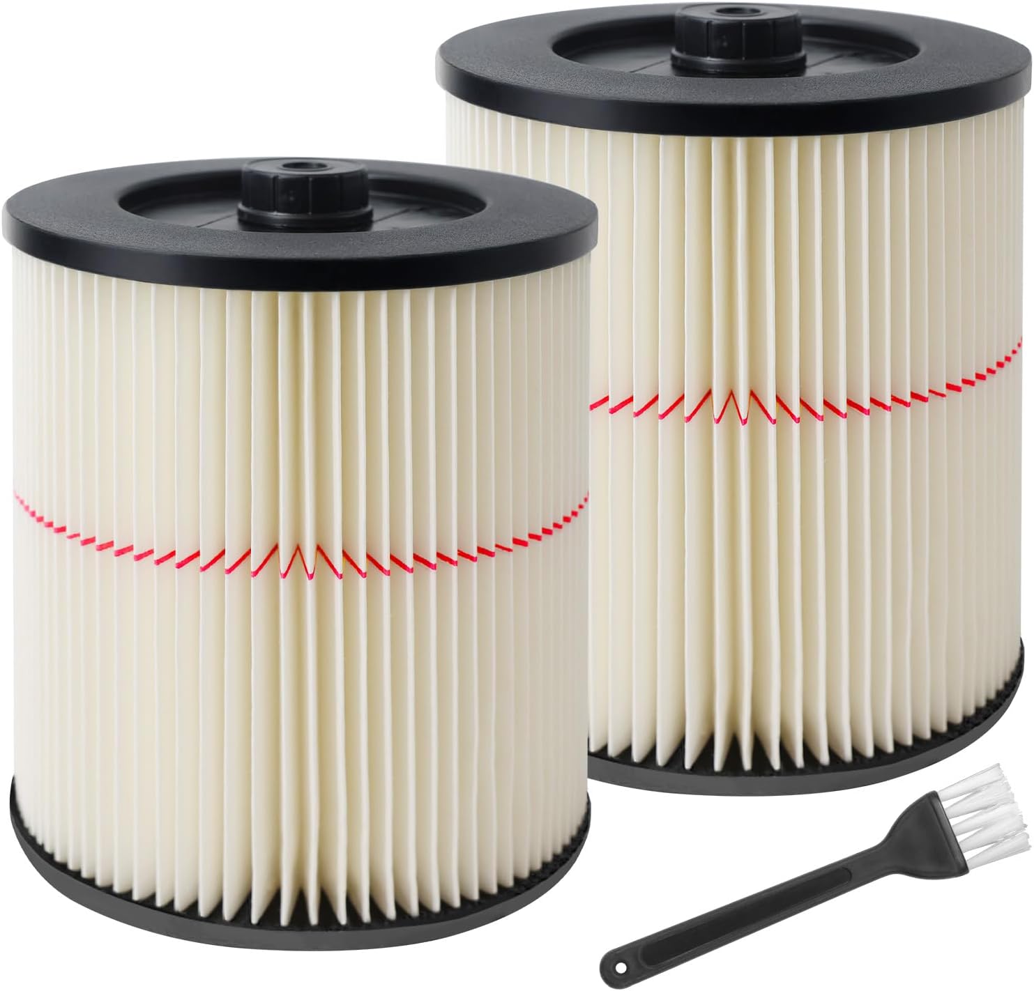 17816 Filter for Craftsman Shop Vac, Red Stripe Cartridge Filter Compatible with Craftsman 9-17816 Wet Dry Vac fit 5 Gallon and Larger Vacuum Cleaner, 2 Pack