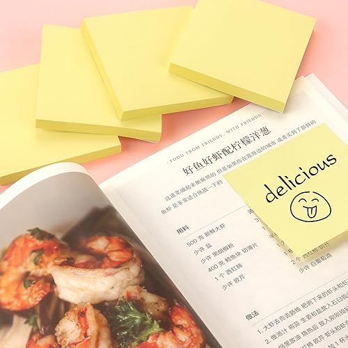 Miniatura 6 de Sticky Notes - Bloc de notas autoadhesivas de 3 x 3 con colores brillantes, fácil de publicar para oficina, escuela, hogar, 4 blocs por paquete, 90