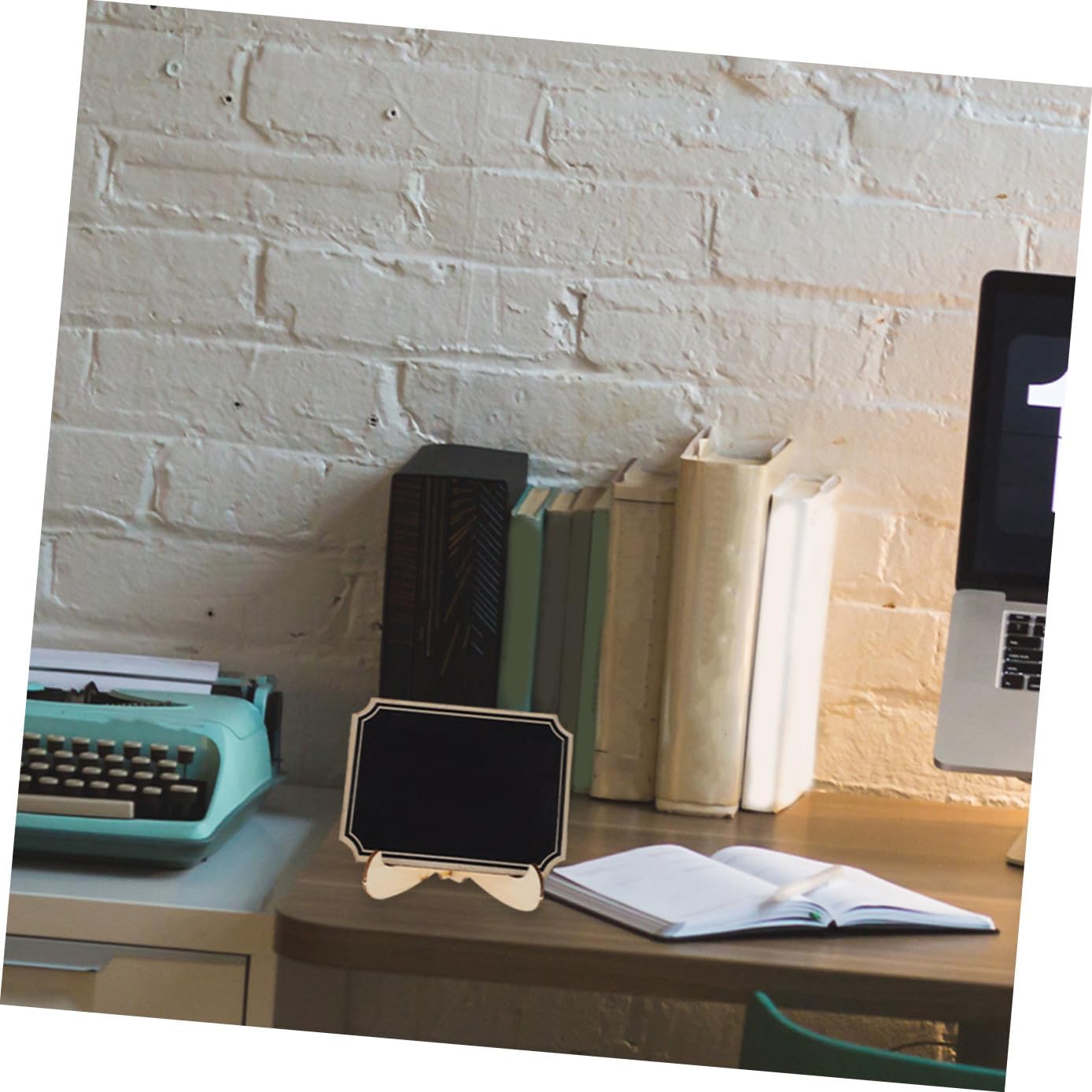 PATKAW 20pcs Small Blackboard Signs Household Chalkboard Message Boards Decorative Wooden Memo Boards for Kitchen Menu Display and Restaurant Table Décor