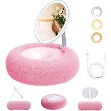 Rechargeable Compact Makeup Mirror with Light,Pink