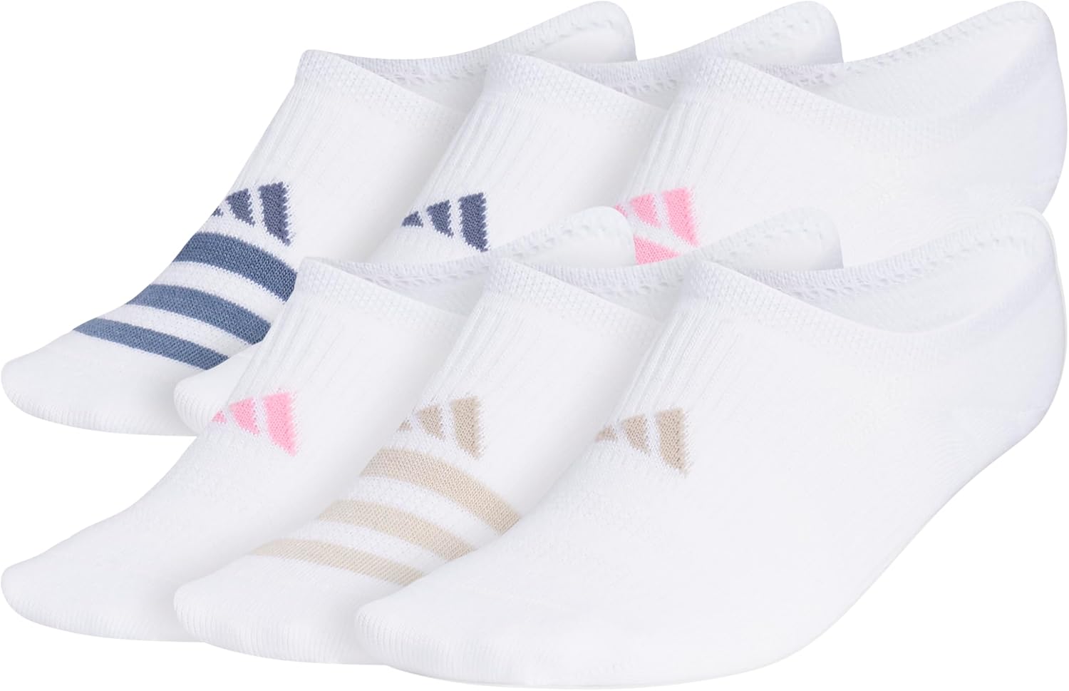 adidas Women's Superlite Super No Show Socks (6 Pairs) Invisible, Lightweight & Breathable
