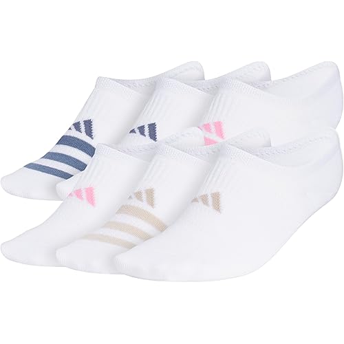 adidas Women's Superlite Super No Show Invisible Socks (6 Pairs) Lightweight & Breathable