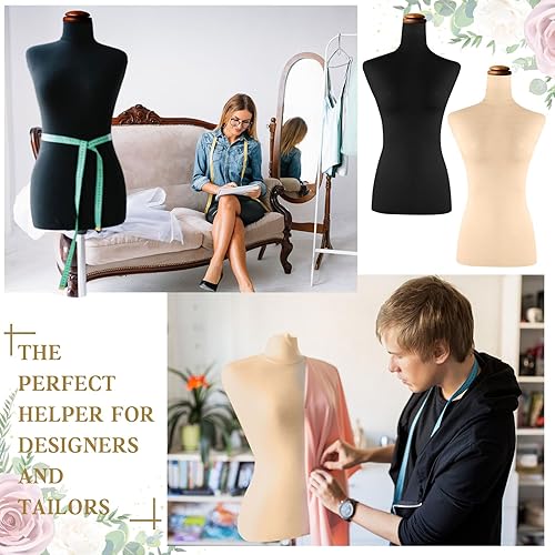 Miniatura 3 de Peryiter 2 Piezas Funda de Tela para Maniquí Suave y Elástica Cubierta de Maniquí para Parte Superior del Cuerpo para Tienda Boutique Minorista