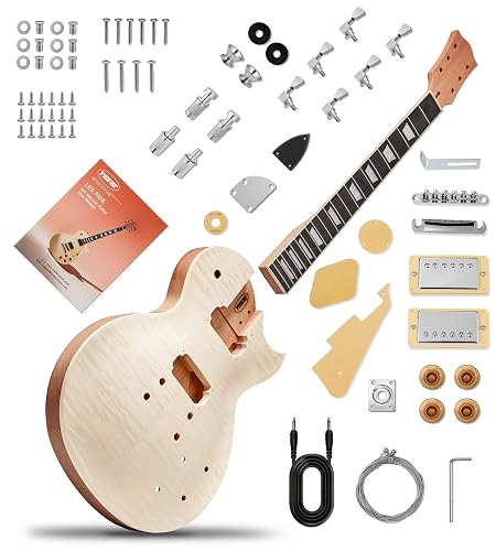 DIY Electric Guitar Kit, Solderless, Multi Sanded Polished Body, LP