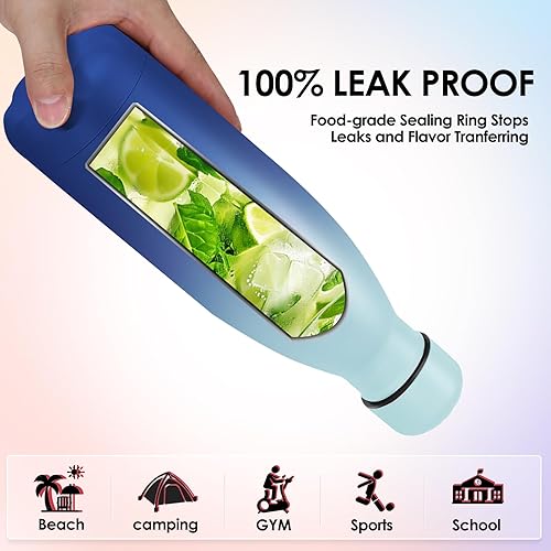 Miniatura 5 de Botella de agua de acero inoxidable con forma de botella de cola de 25 onzas, termo de metal aislado al vacío de doble pared, taza de viaje para