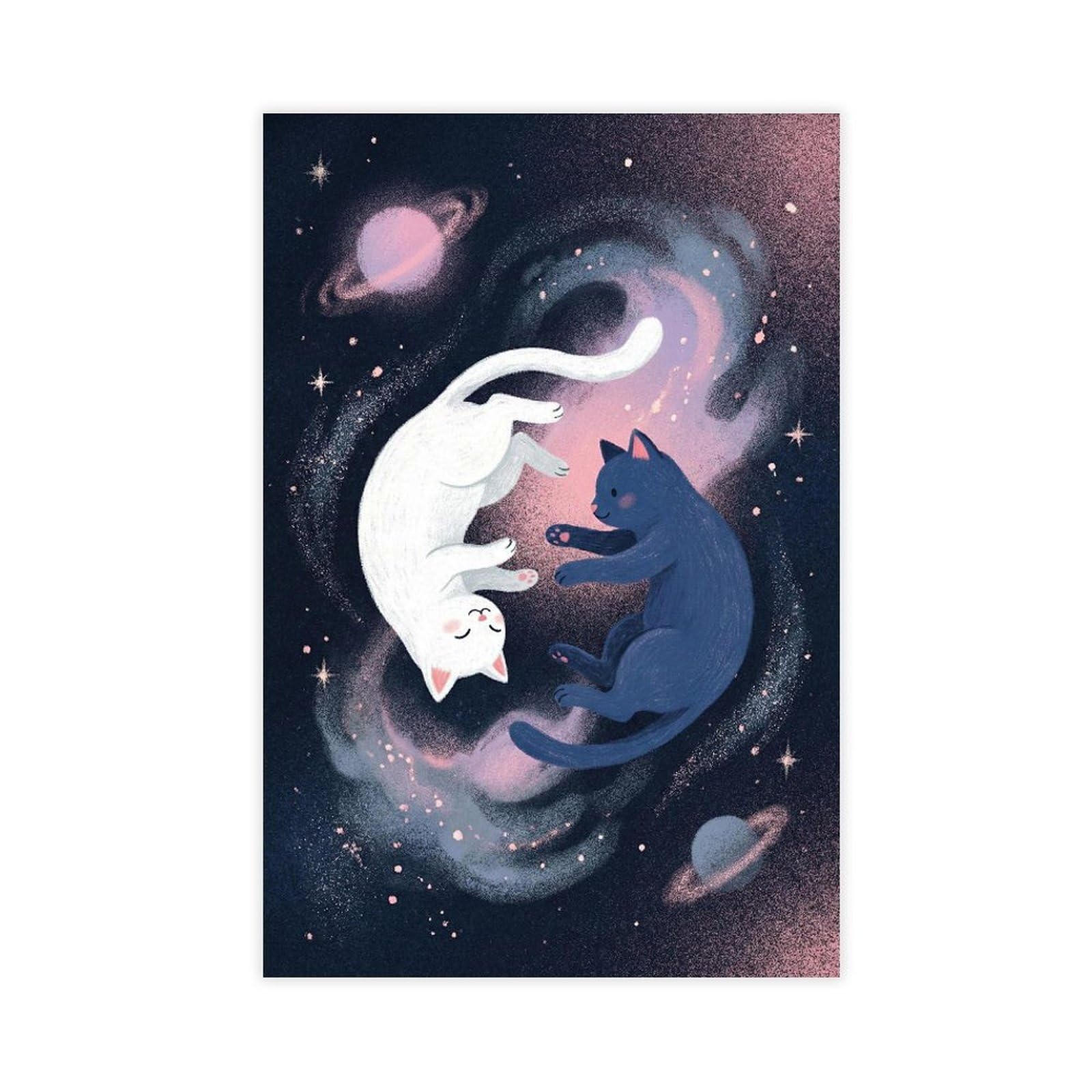 Ywtjax Unframe-Style Cosmic Cats Poster Canvas Poster For Dorm Room Decor Gift