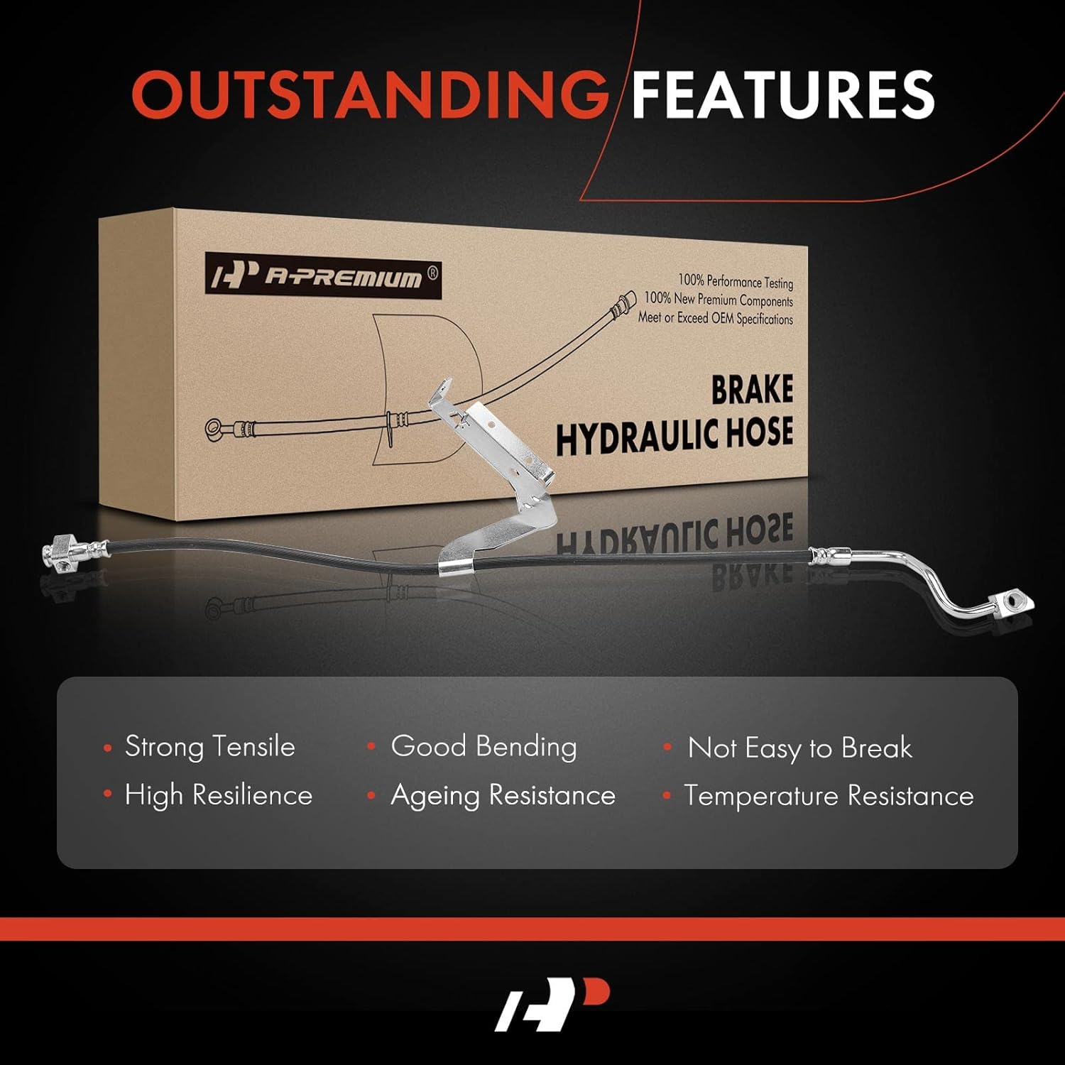 A-Premium Front Driver Brake Hydraulic Hose Compatible with Select Ford Models - F-250 F250/F-350 F350/F-450 F450/F-550 F550 Super Duty, 2011-2012 - Replace# BC3Z2078C