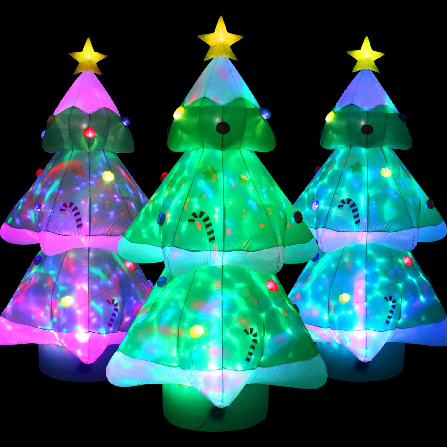 Fanshunlite Christmas Inflatable 9FT LED Color Changing Christmas Tree Lighted Blow-Up Yard Party Decoration Xmas Inflatable Outdoor Indoor Home Garden Family Prop Yard