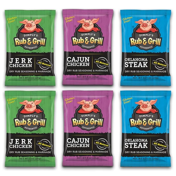 Dimply's Cajun and Jerk Chicken,Steak Seasoning Mix,Marinade and Dry Rub Perfect