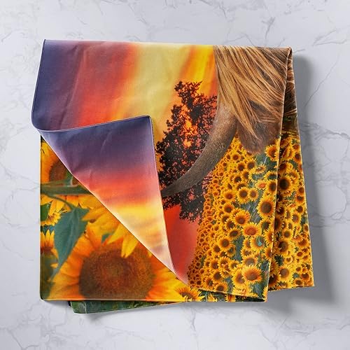 Miniatura 2 de Tapiz de vaca de las tierras altas para colgar en la pared, arte de pared para dormitorio, sala de estar para niñas, adolescentes, granja, animales