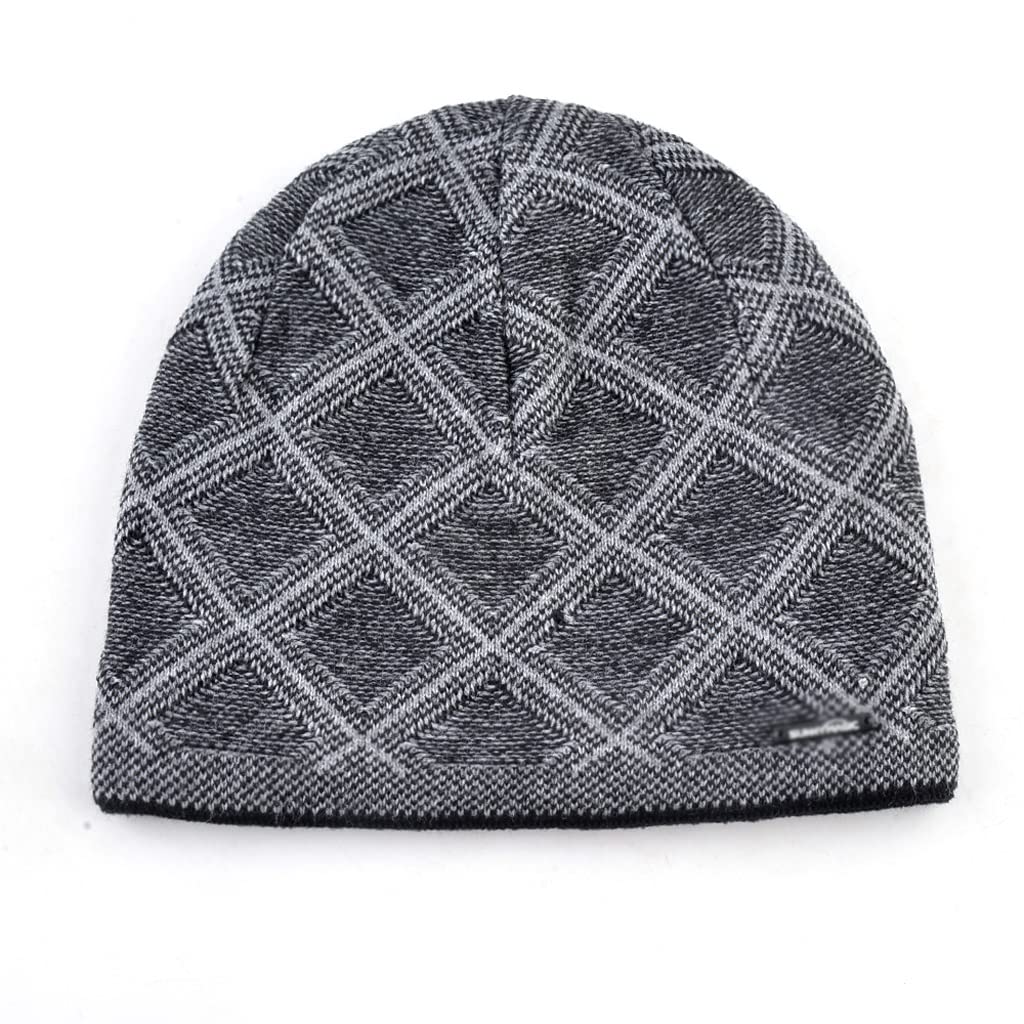 Bonnet à carreaux tricoté main hip hop hiver chapeau sport chaud