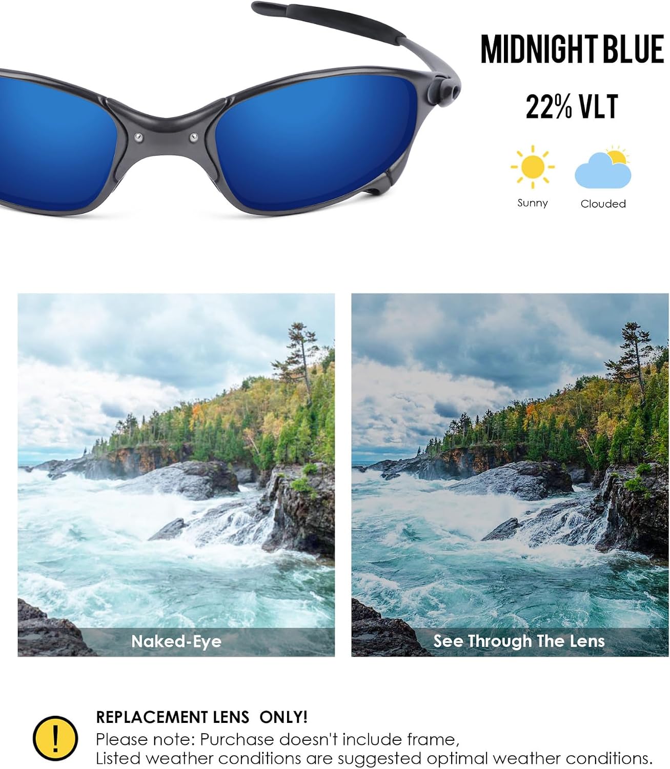 BLAZERBUCK Anti-salt Polarized Replacement Lenses & Sock Kit for Oakley Juliet Sunglass image 3