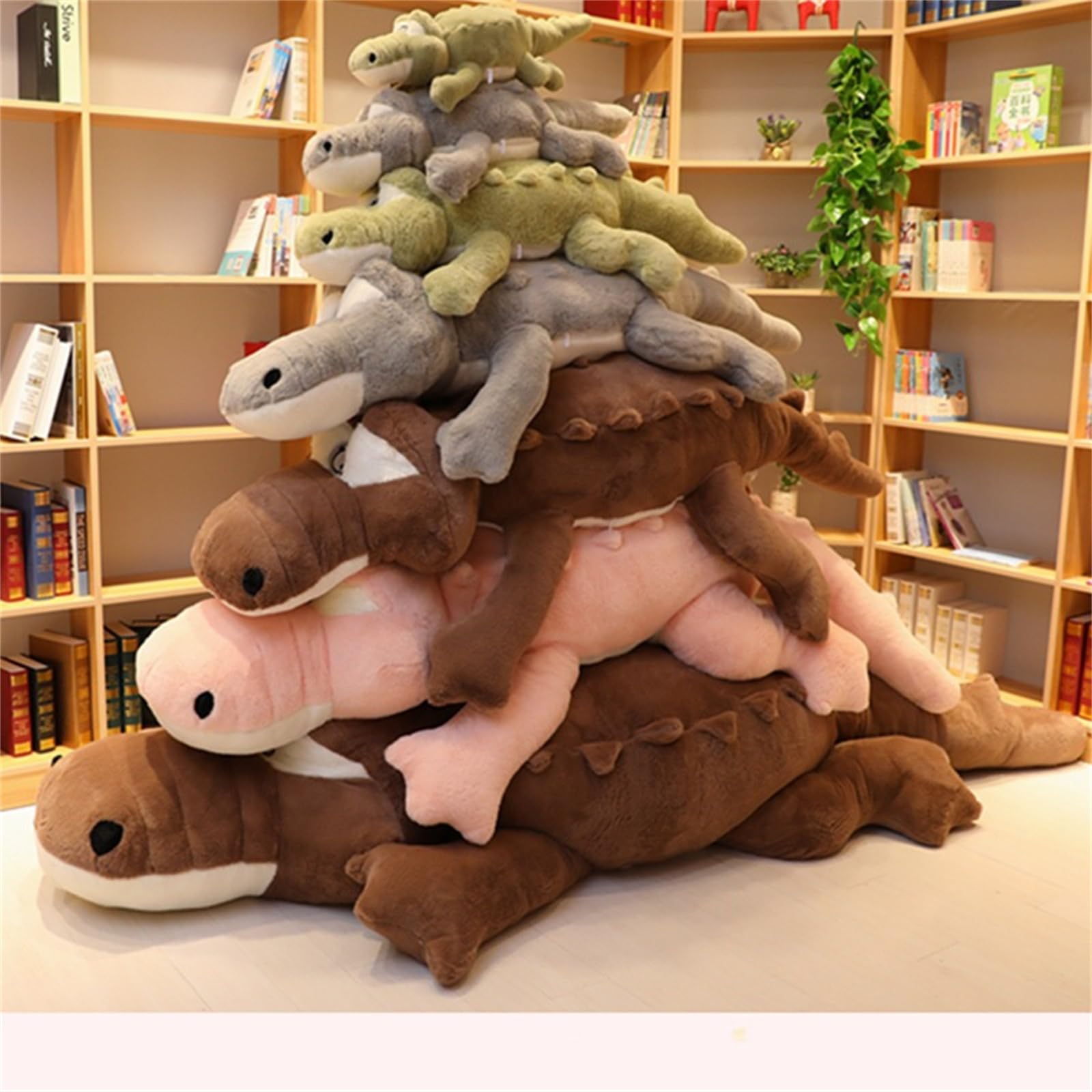 Krokodil PlüSchtier, Gewichtskuscheltier, Groß Krokodil Stofftier Riesen Kuscheltier, SüßEs Riesiges Flauschiges Jumbo PlüSch Spielzeug, FüR Junge MäDchen Geschenk (150cm,lv)
