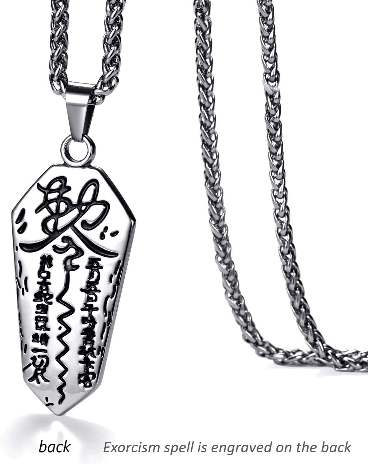 MOO&LEE Men's Stainless Steel Necklace Taoist Yin Yang Taichi Symbol Amulet Pendant with 24 Inches Link Chain - Image 2