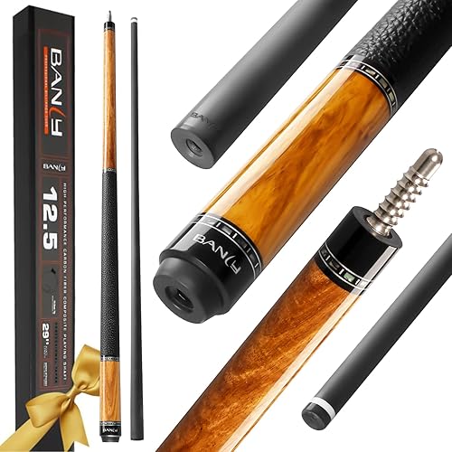 Miniatura 15 de Banly Carbon Fiber Pool Cue Stick 12.5mm Time Crystal Tip, Low Deflection Pool Cue Professional Billiard Cue Sticks with Gift Box 1-Linggas