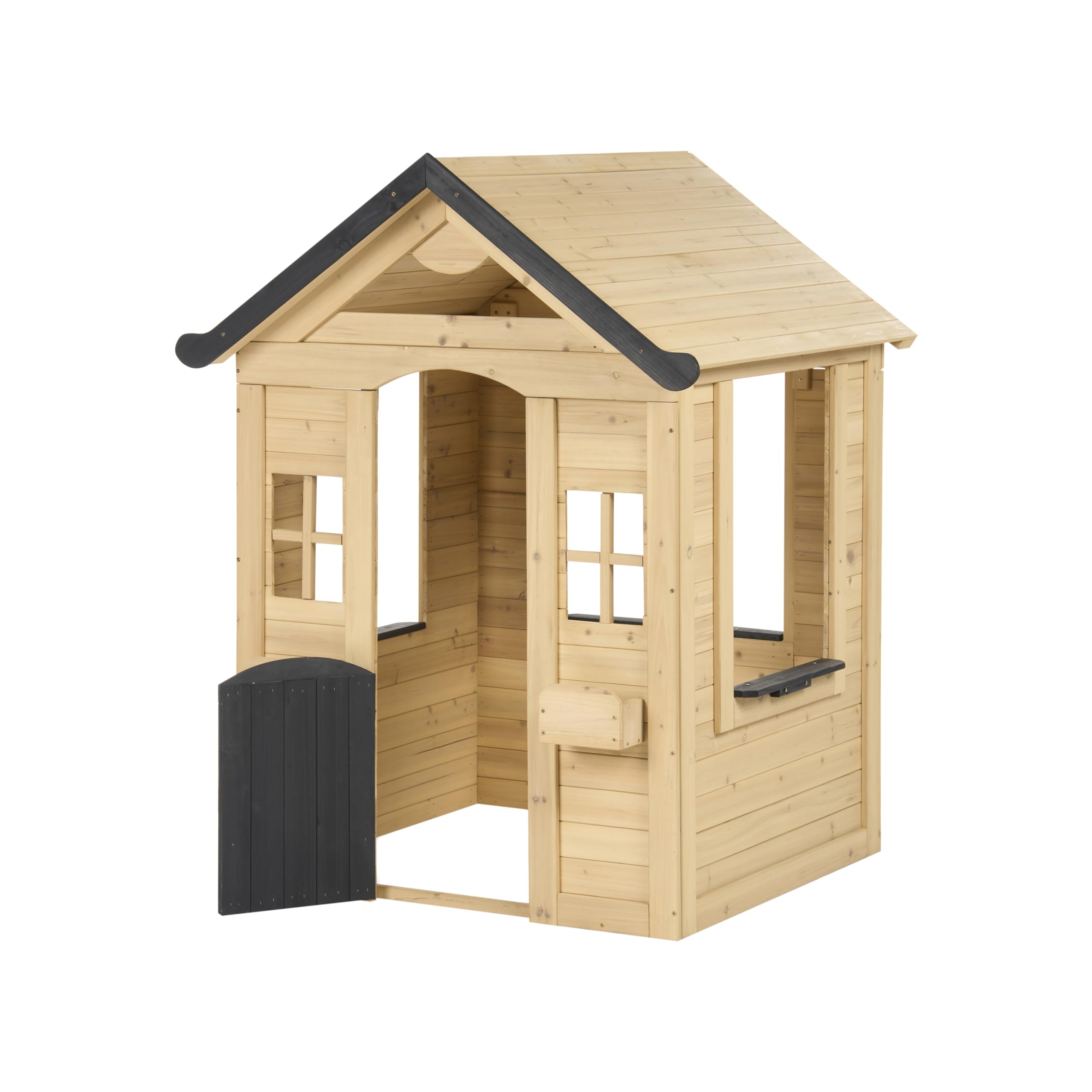 Casetta da giardino per bambini Casa in legno marrone chiaro
