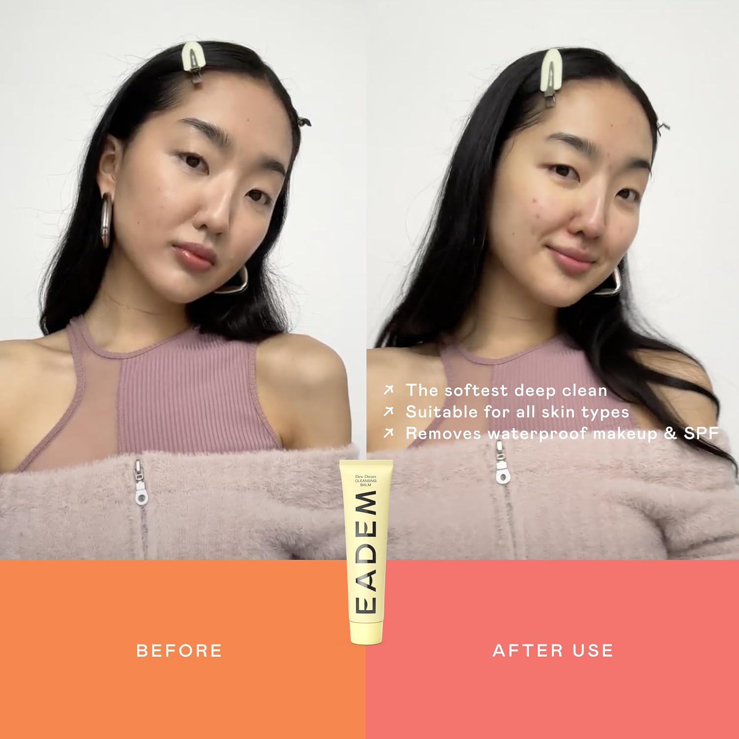 EADEM Dew Dream Hydrating Cleansing Balm & Makeup Remover with Moringa & Tiger Grass, Facial Cleanser & Skincare Moisturizer, Hydrating Skin Care Make Up Remover Balm, 3.4 oz - Image 3