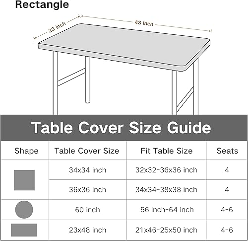Miniatura 6 de Nacuci Mantel rectangular ajustable de 4 pies, elástico de elastano elástico de 4 pies, para comedor, interiores y exteriores, fiestas, color negro,