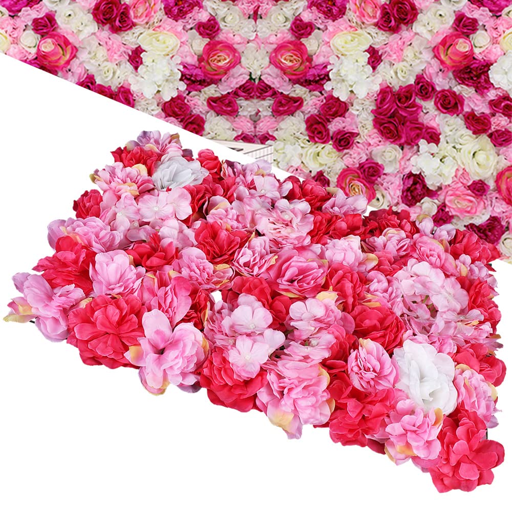 6 unidades de pared de flores artificiales grandes para pared de hortensias, 60 x 40 cm para decoración de fondo