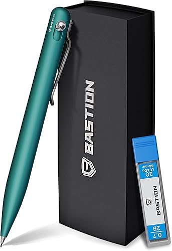 BASTION Lápiz mecánico de alta calidad, profesional y ligero, lápiz de espuma de mar de aluminio de punta media para regalo de cumpleaños, dibujo y