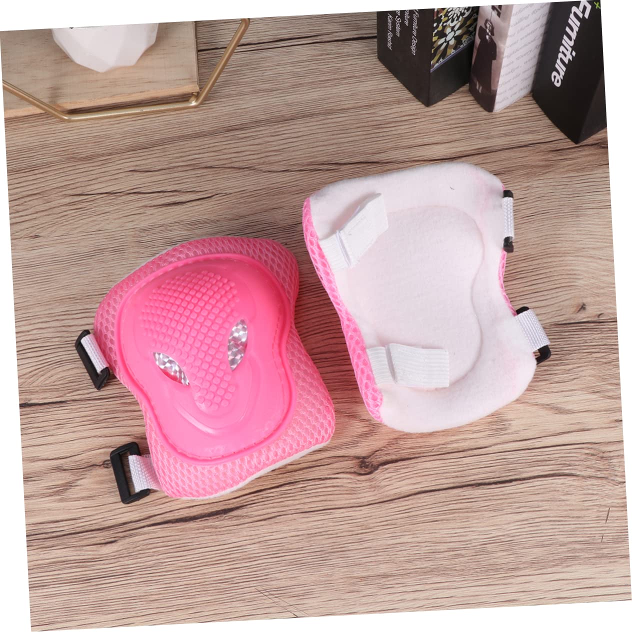 SUPVOX 6Pcs Adult Roller Skate Protective Gear Knee Elbow Pads for Skating Cycling and Skiing Durable Cover for Joint Protection Pink