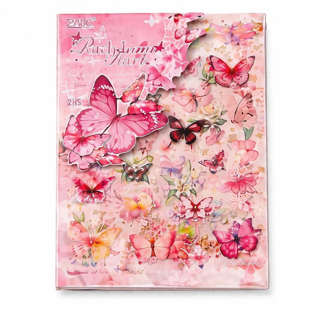 Jaravik Butterfly Stickers for Kids Aesthetic Scrapbook Stickers with Floral Designs Cute DIY Journal Decoration Crafts Material Kids Projects Sticker Sheets (Pink Butterfly Sticker)-image-42
