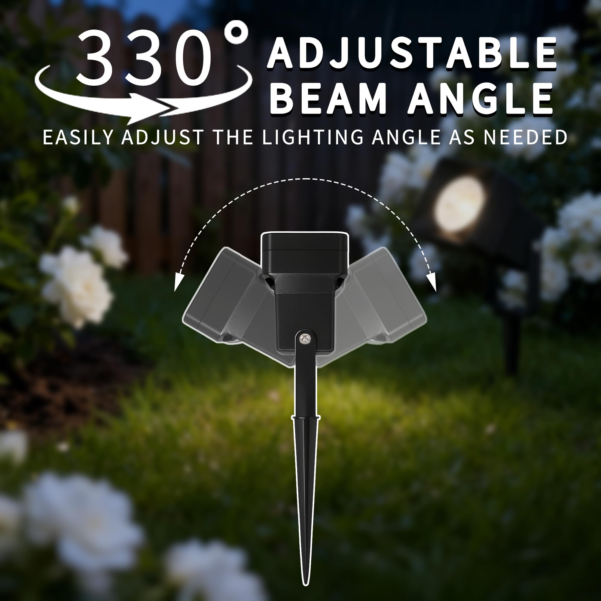 JNR 4 Pack Gartenstrahler LED Außen IP65 Wasserdichte, Aluminium Gartenleuchten mit Strom 5W GU10 3000K Warmweiß Glühbirne, 2m Kabel mit Stecker Gartenbeleuchtung mit Strom, Schwarz