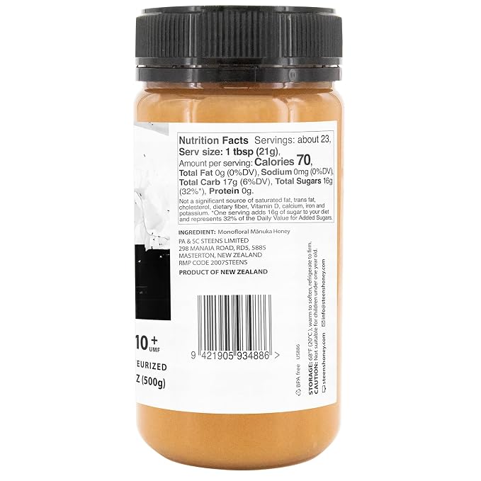 Miel Manuka Steens UMF 10+ 17.6 oz Tarro miniatura 8