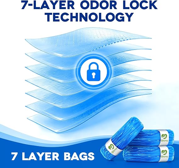 8 Pack Nappy Bin Refill Bags,10M Each Nappy Bags 7-layer&Anti-Odor