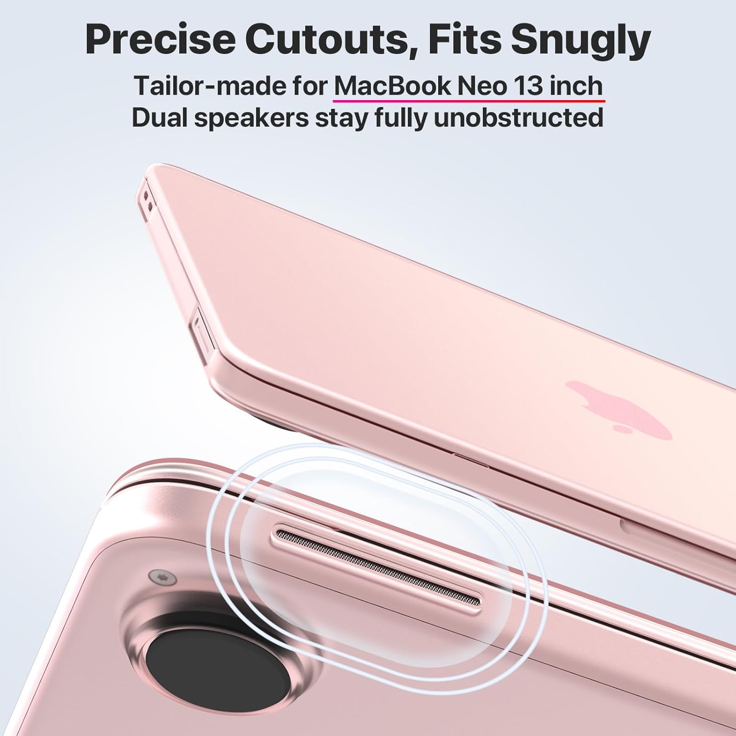 Soonjet Invisible Armor for MacBook Neo Case 13 inch 2026 New A3404 | Official Blush Clear | Anti-Scratch & Fingerprint | Pink Laptop Cover Protective Hard Shell | Mac Accessories Student & Travel