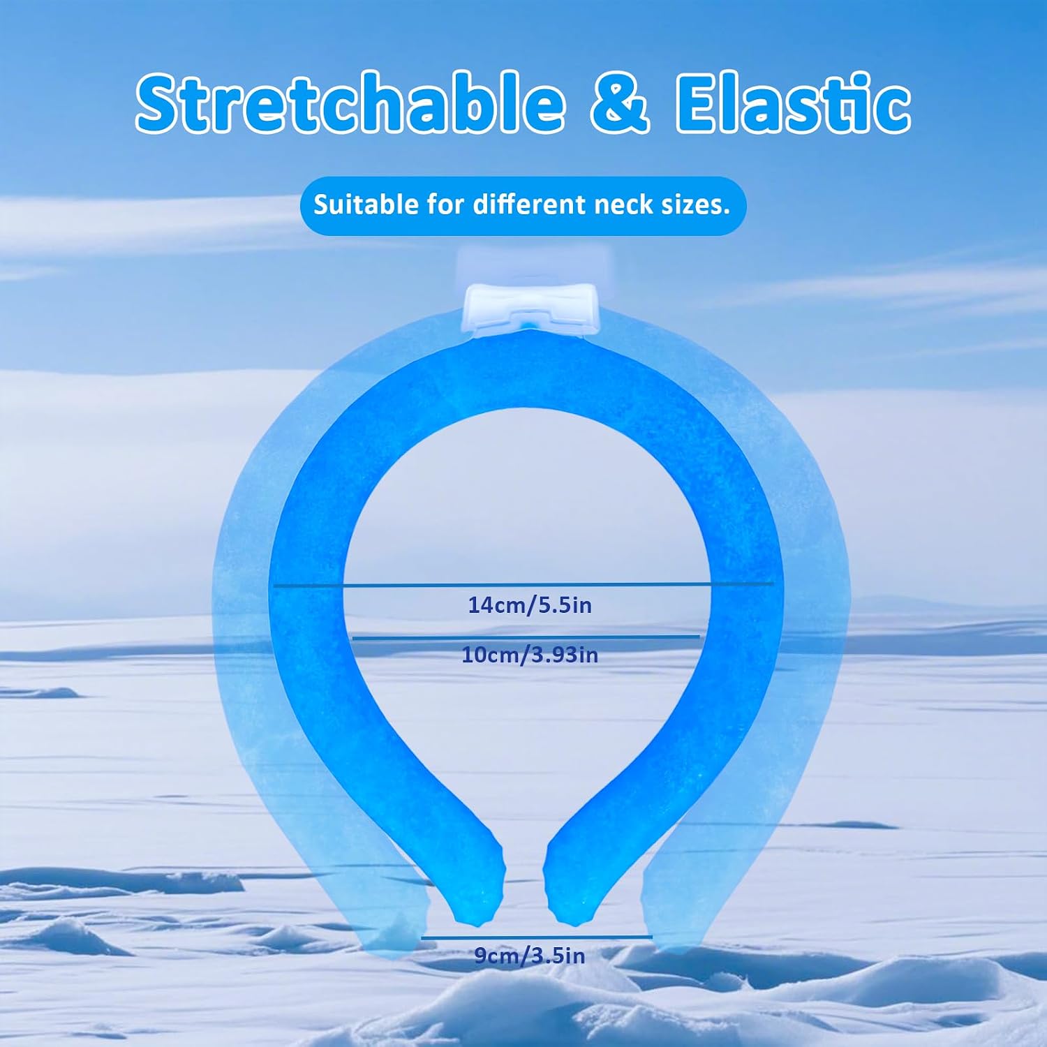 Neck Cooling Tube with Cold Insulated Bag,Reusable 18℃/64℉ Ice Neck Ring Wearable Body Cooler Products for Summer（Dark Blue） image 4