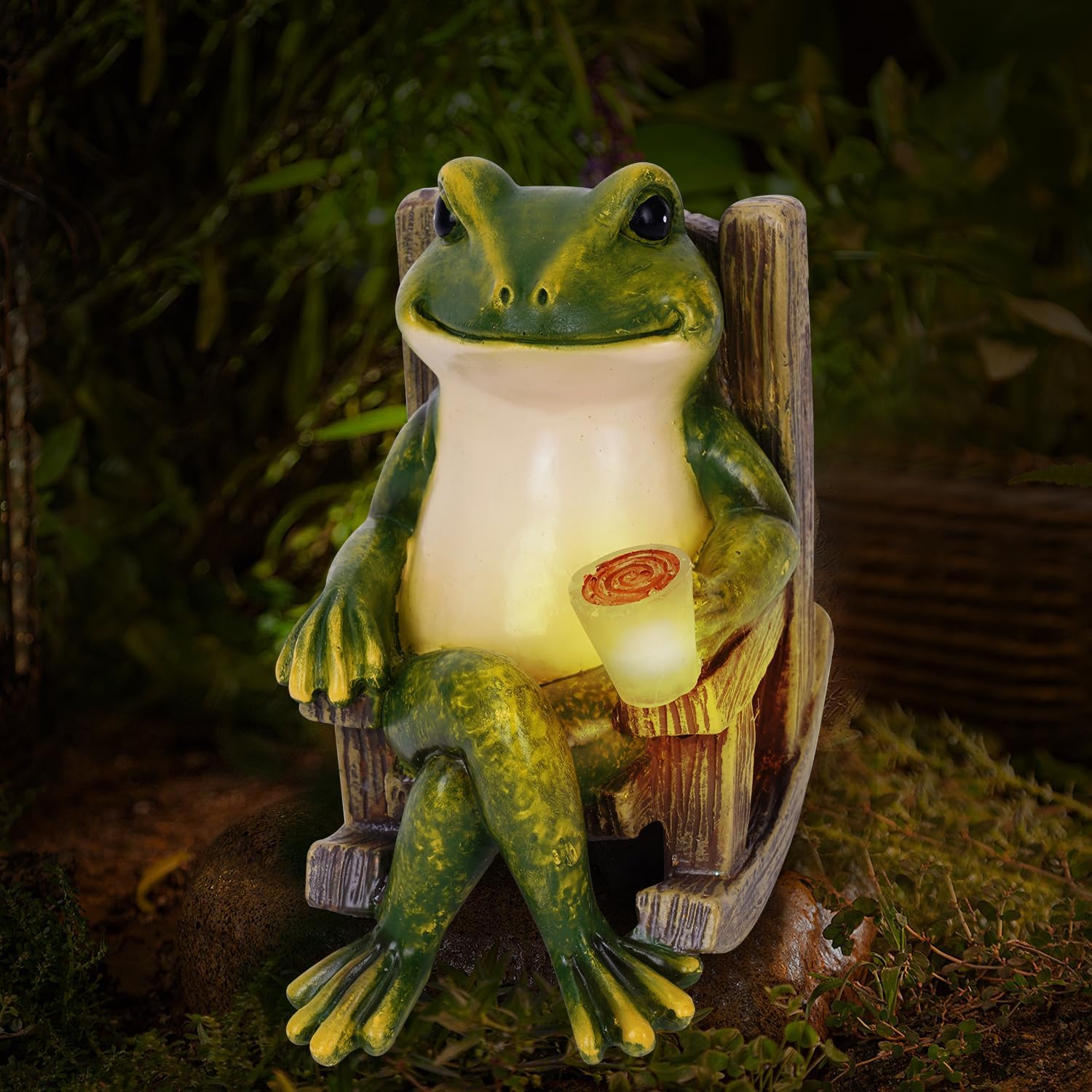 Umikk Frosch Figuren Draußen Deko Solar Garten Figuren Ornament mit