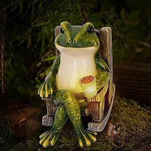 MUMTOP Solar Lanterns Outdoor Garden Decor, Waterproof LED Frog Solar Lights For