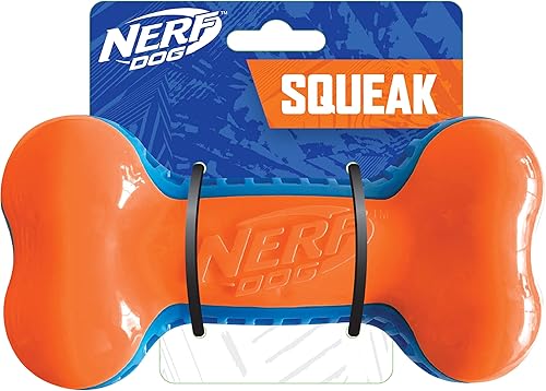 Nerf Dog 7in TPR EXO Squeak Bone - BlueOrange