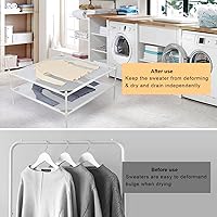 Vista 3 de Tendedero de secado de ropa, 2 capas para suéter plano, de malla, para interiores y exteriores, color blanco