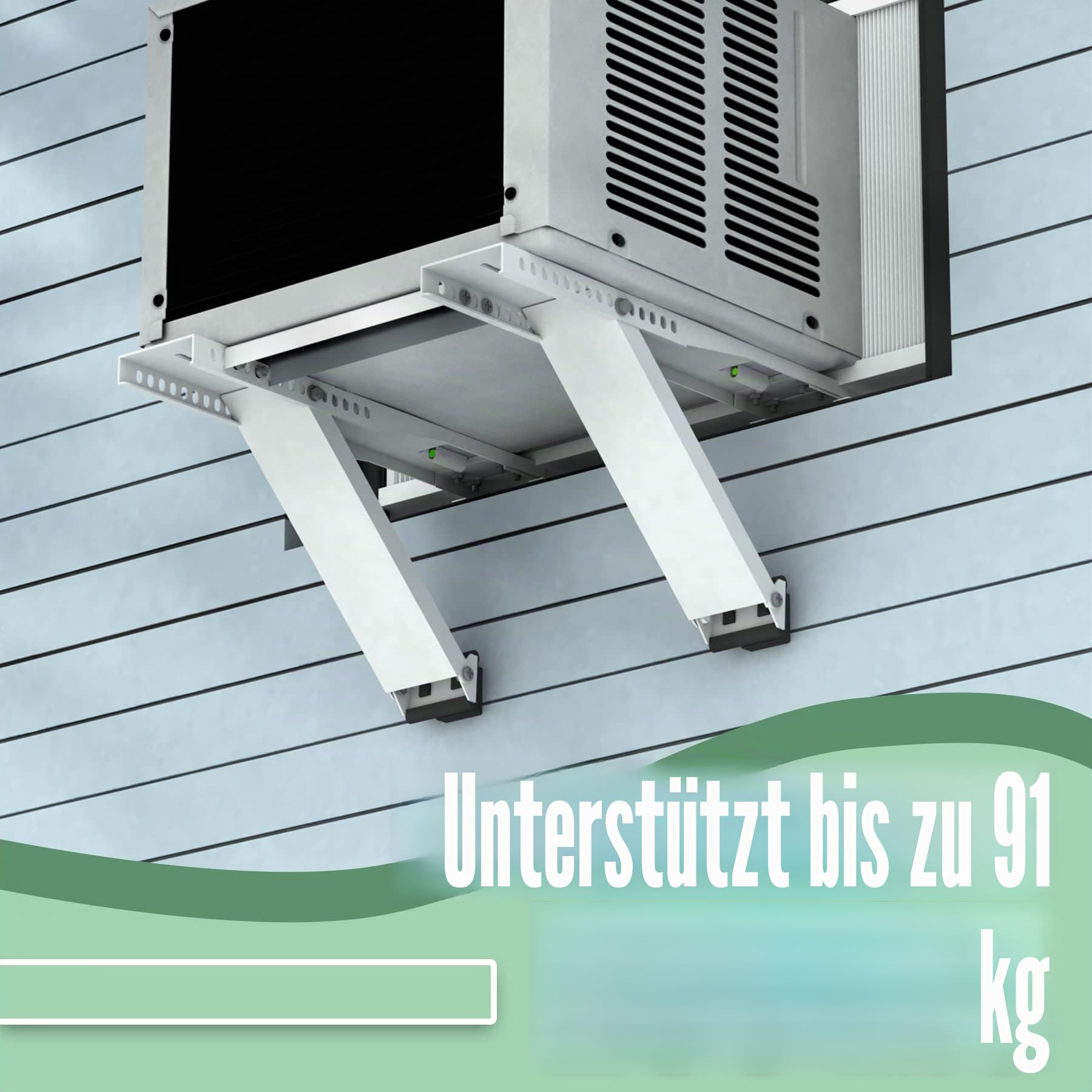 Klimaanlagen-Halterung, ohne Bohren, AC-Fensterhalterung, Montage einzelner oder doppelt aufgehängter Fenster, robuster Stahl, hält bis zu 200 kg