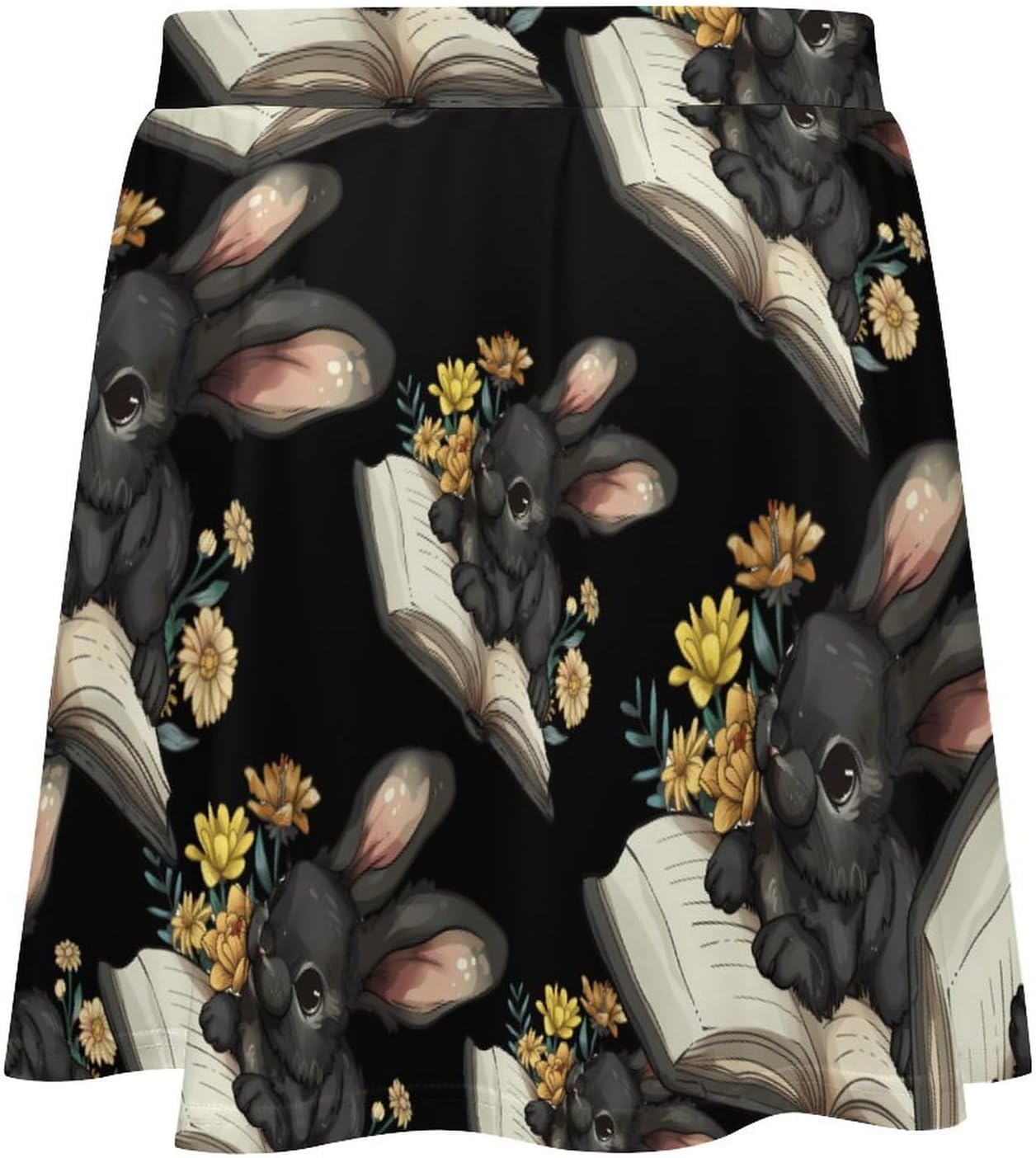 Black Rabbit Book Women Tennis Skirt Print Golf Skirts Mini Casual Workout Skorts