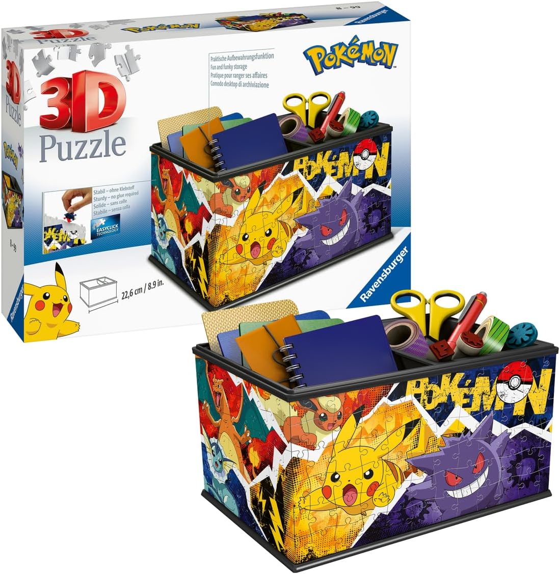 Ravensburger 3D Puzzle 11546 - Pokémon Storage Box - Practical Organiser for Pokémon Fans from 8 Years - Pokémon Toy, Pokémon Gift