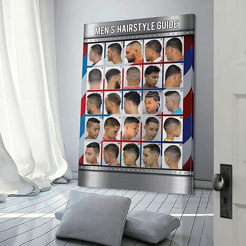 Miniatura 3 de Póster de guía de peinado para hombre, barbería, arte de pared, lienzo, pinturas artísticas para pared, decoración del hogar, decoración de sala de