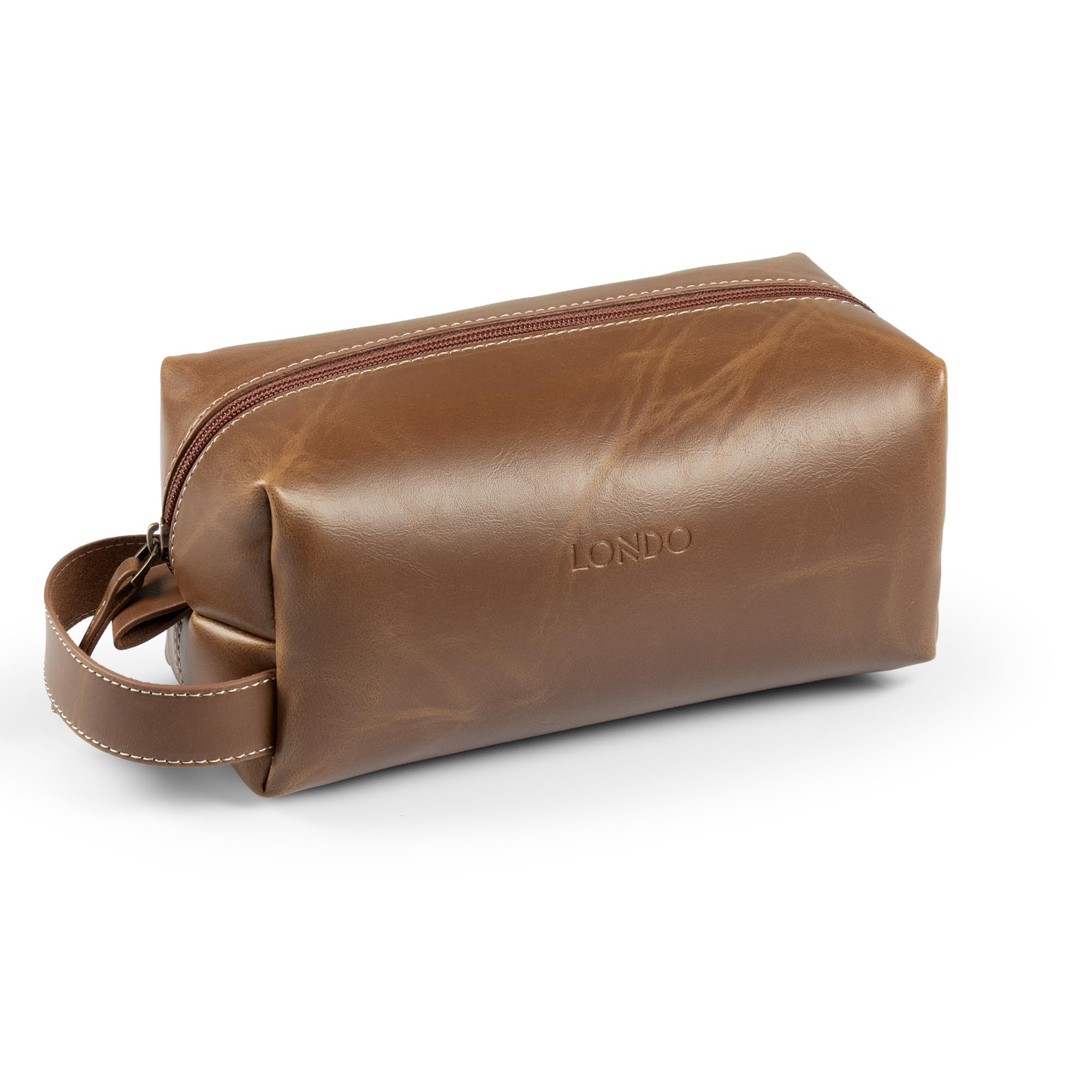 LONDO Leather Cosmetic Makeup Pouch & Travel Watch Box. High Quality Stylish Durable Protective Storage Organizer for Toiletries & Versatile Accessories