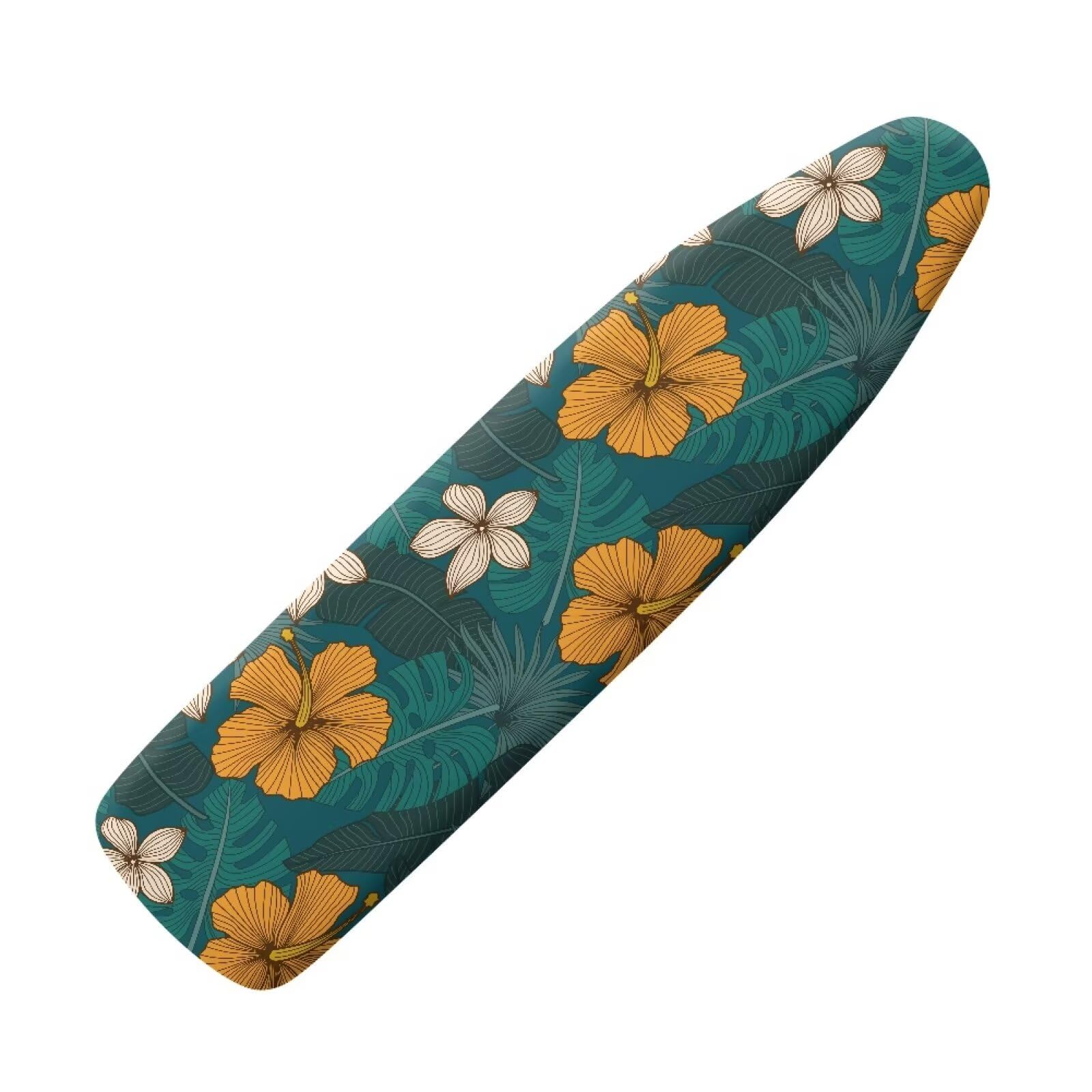 Buxolandt Large Ironing Board Covers Easy to Install Resistant,Elastic Nylon Buckle Strap Fasteners Breathable & Wear-Resistant,Resist Scorch Staining Protective, Hawaiian Flower Leaf Print