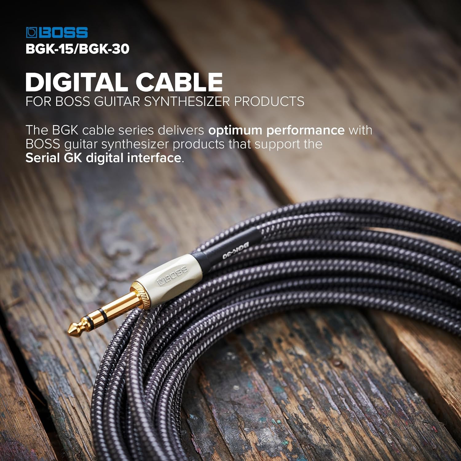 BOSS BGK-30 kabel szeregowy GK do urządzenia z efektami syntezatora 9 m + ściereczka z mikrofibry Keepdrum