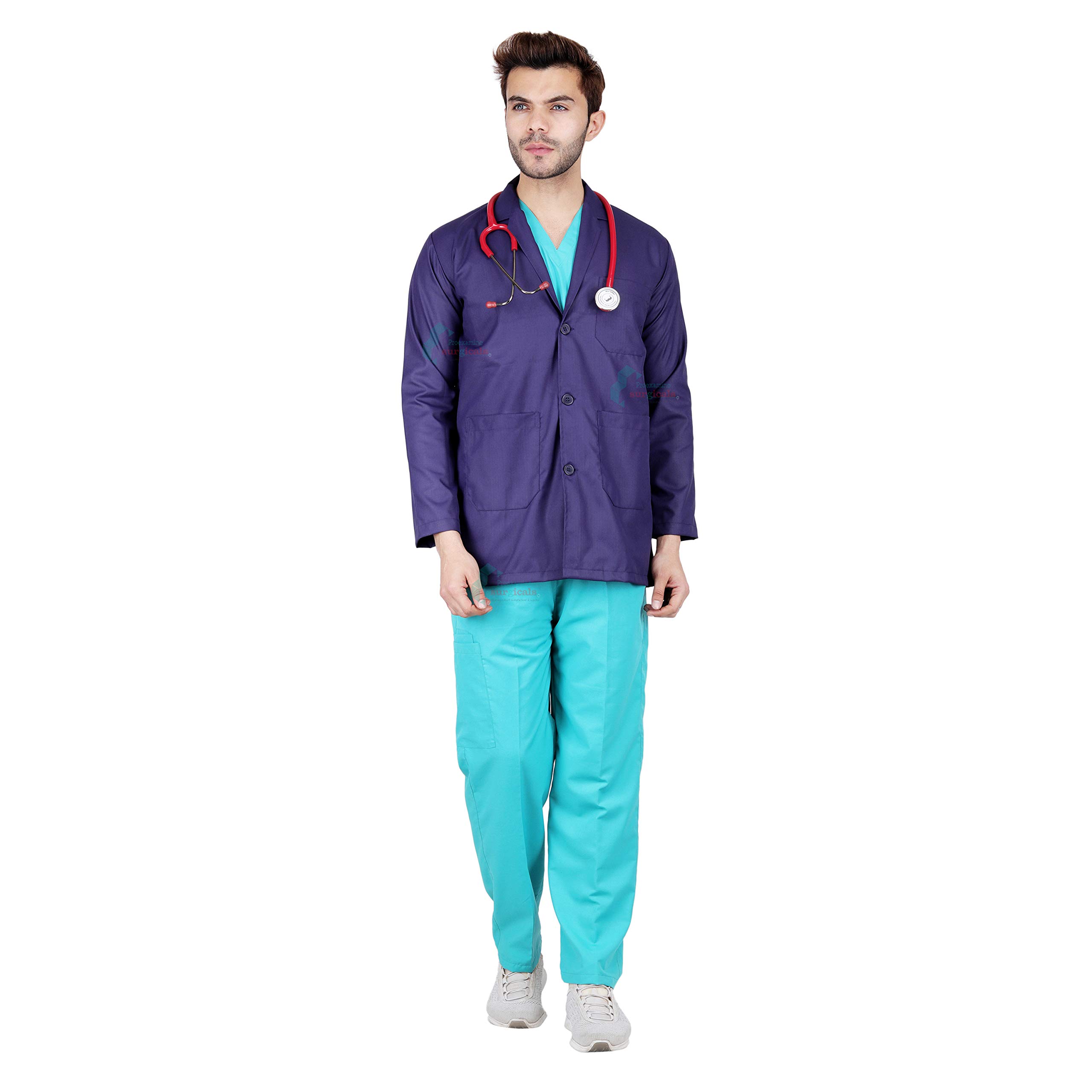 Proexamine Surgicals Doctors Apron Lab Coat Full Sleeves (40-L, Professional White) (B07QLF4RKK) Amazon Price History, Amazon Price Tracker