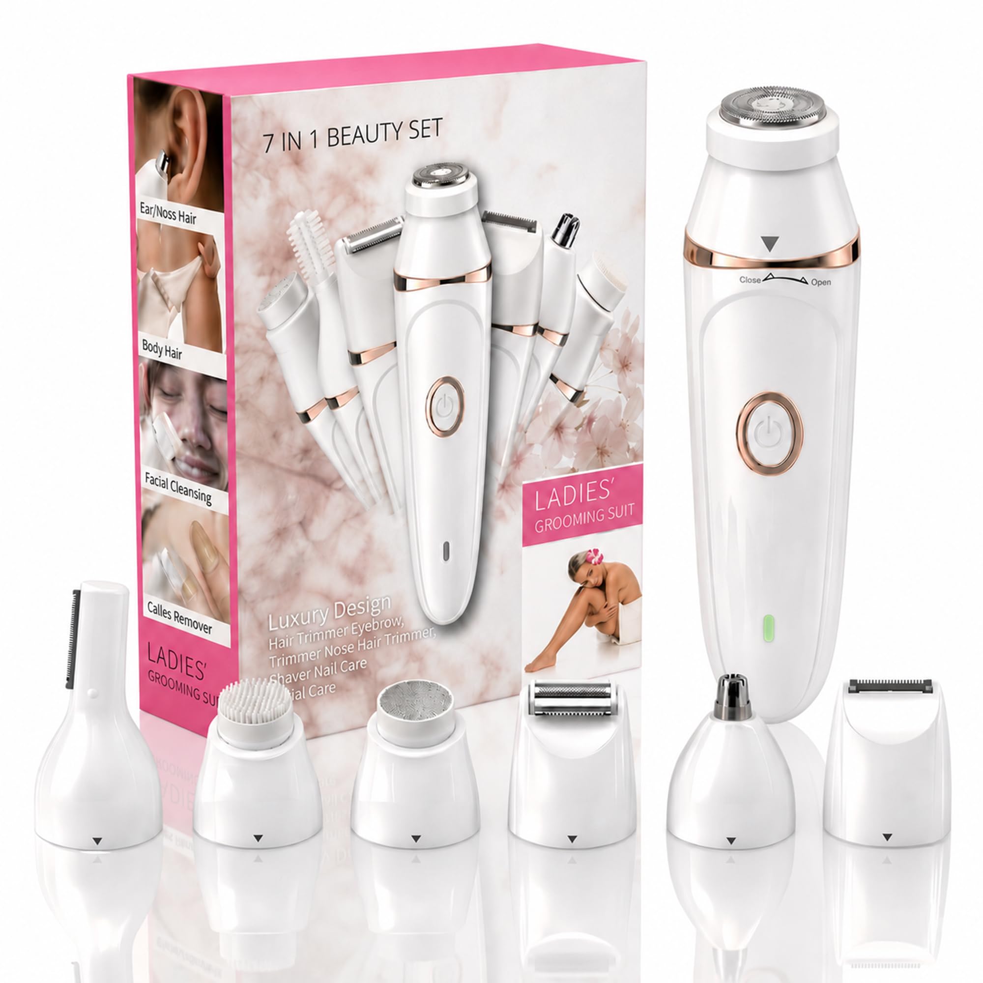 epil pro 3.0 - Epilatore per viso da donna, indolore, rasoio per il corpo ed epilatore facciale, epilatore per viso, ricaricabile, per viso, gambe, bikini, ascelle