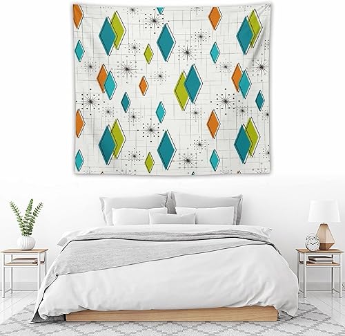 Miniatura 179 de Tapiz floral retro de los años 60 y 70, diseño hippie de primavera Groovy Flower Power Flower Boho para colgar en la pared, arte neutro para Hippie