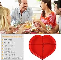 Vista 2 de Moldes de silicona en forma de corazón para pasteles - Moldes reutilizables antiadherentes para pastel de queso, brownies y más - Perfecto