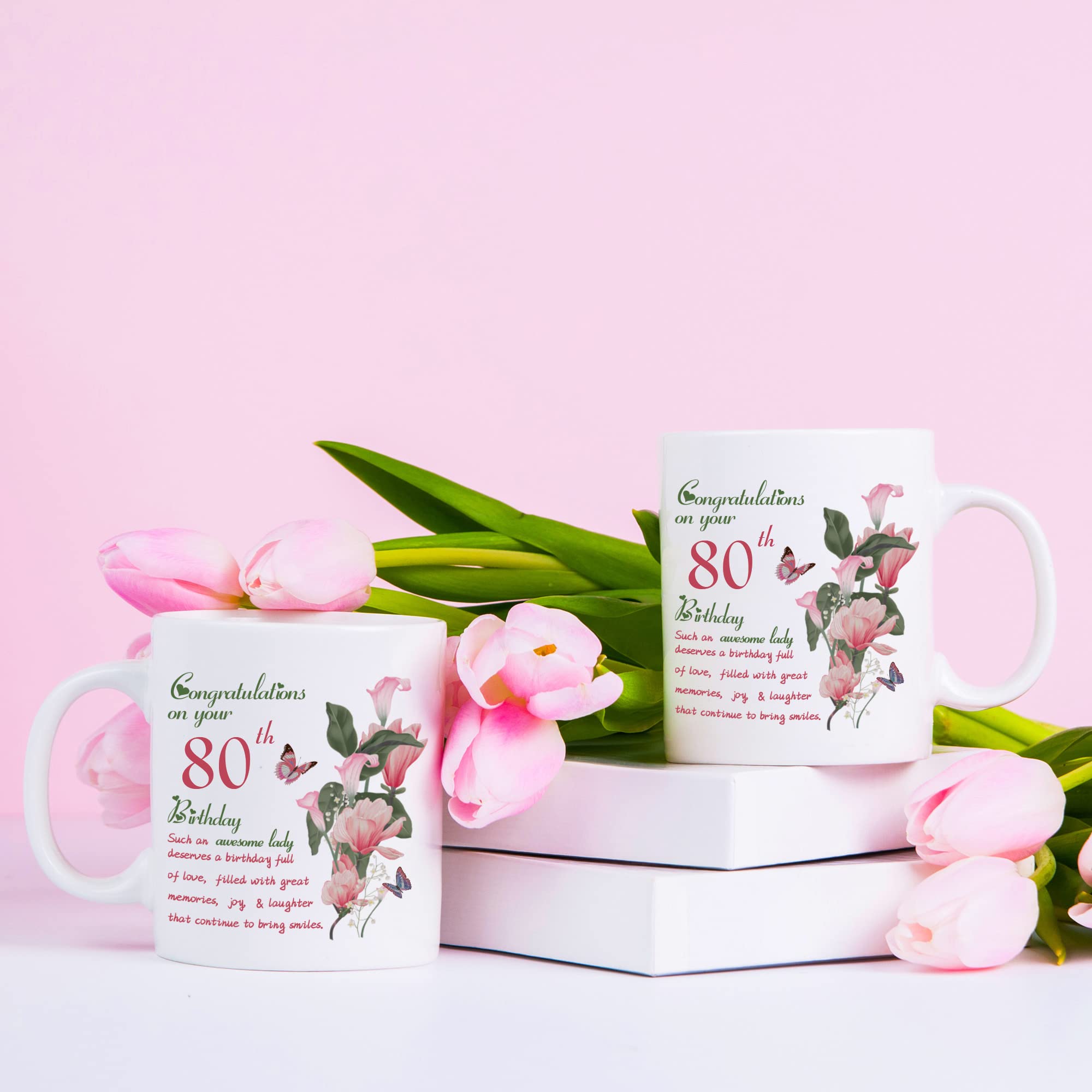 Tasse à Café 79e Anniversaire Pour Femme Avec Une Guirlande