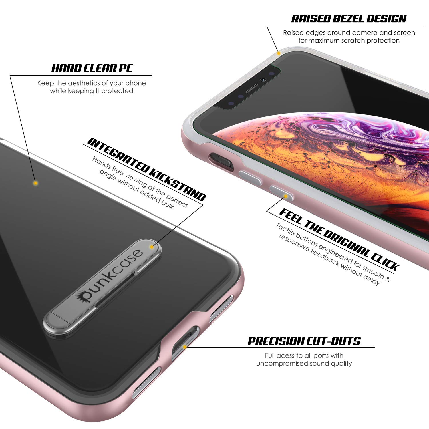 PunkCase - Custodia in Pelle Sintetica per iPhone XR, Resistente e