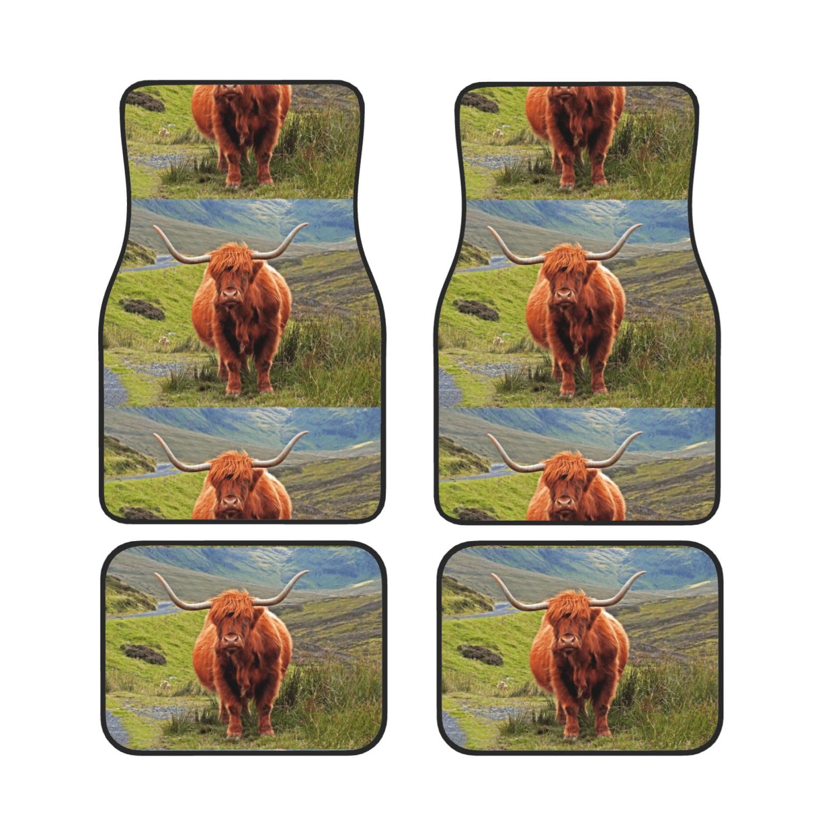 Alfombrillas de coche de neopreno con diseño de ganado de las Tierras Altas 7